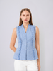 Cherie Gingham Ruffle Top (Blue)
