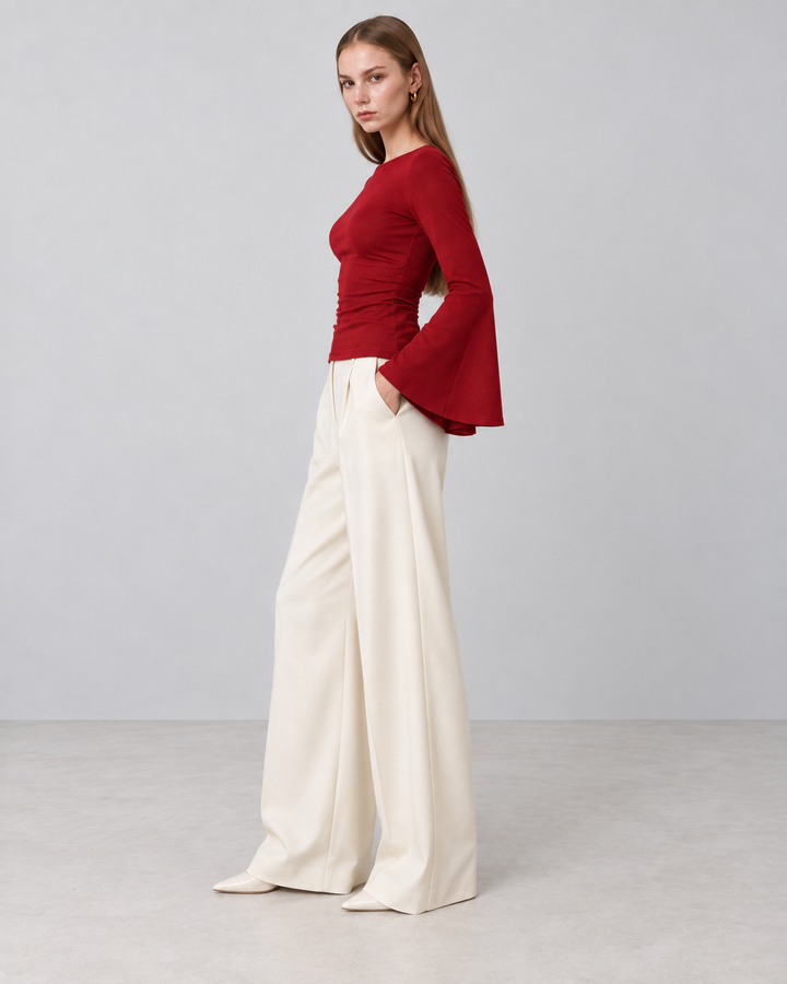AUTUMN Knit Flare Sleeve Top