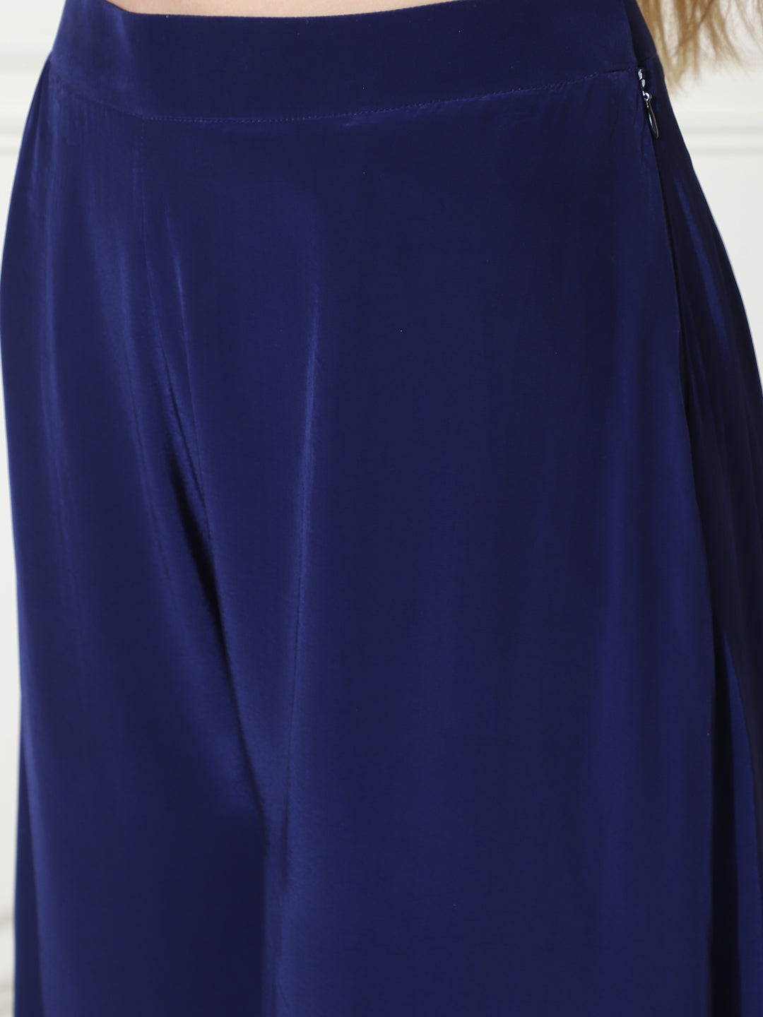 swara, georgette indo western (navy blue)