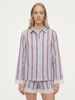 Lacy Bloom Powder Blue Striped Cotton Shorts Co-Ord