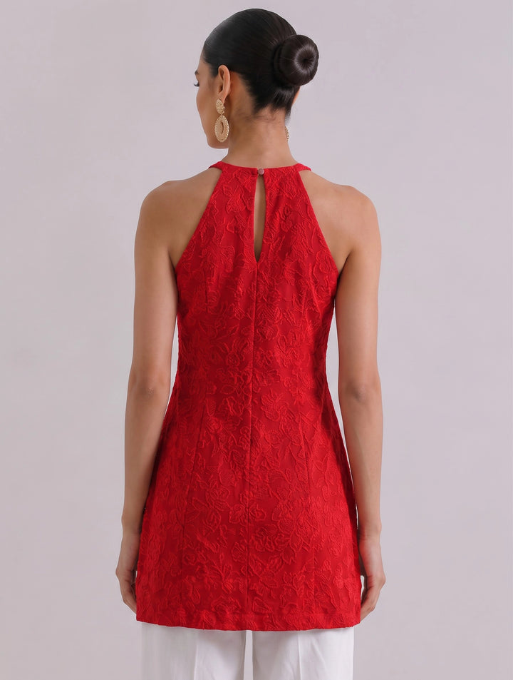 Anahi Red Chikankari Kurti