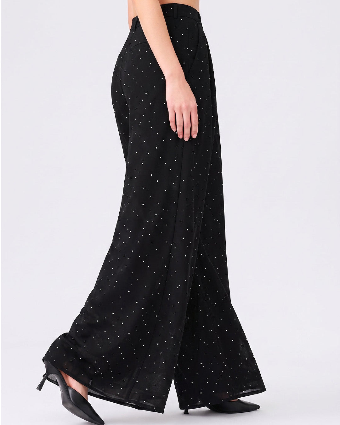 Mysha Polka Dot Trouser – Black