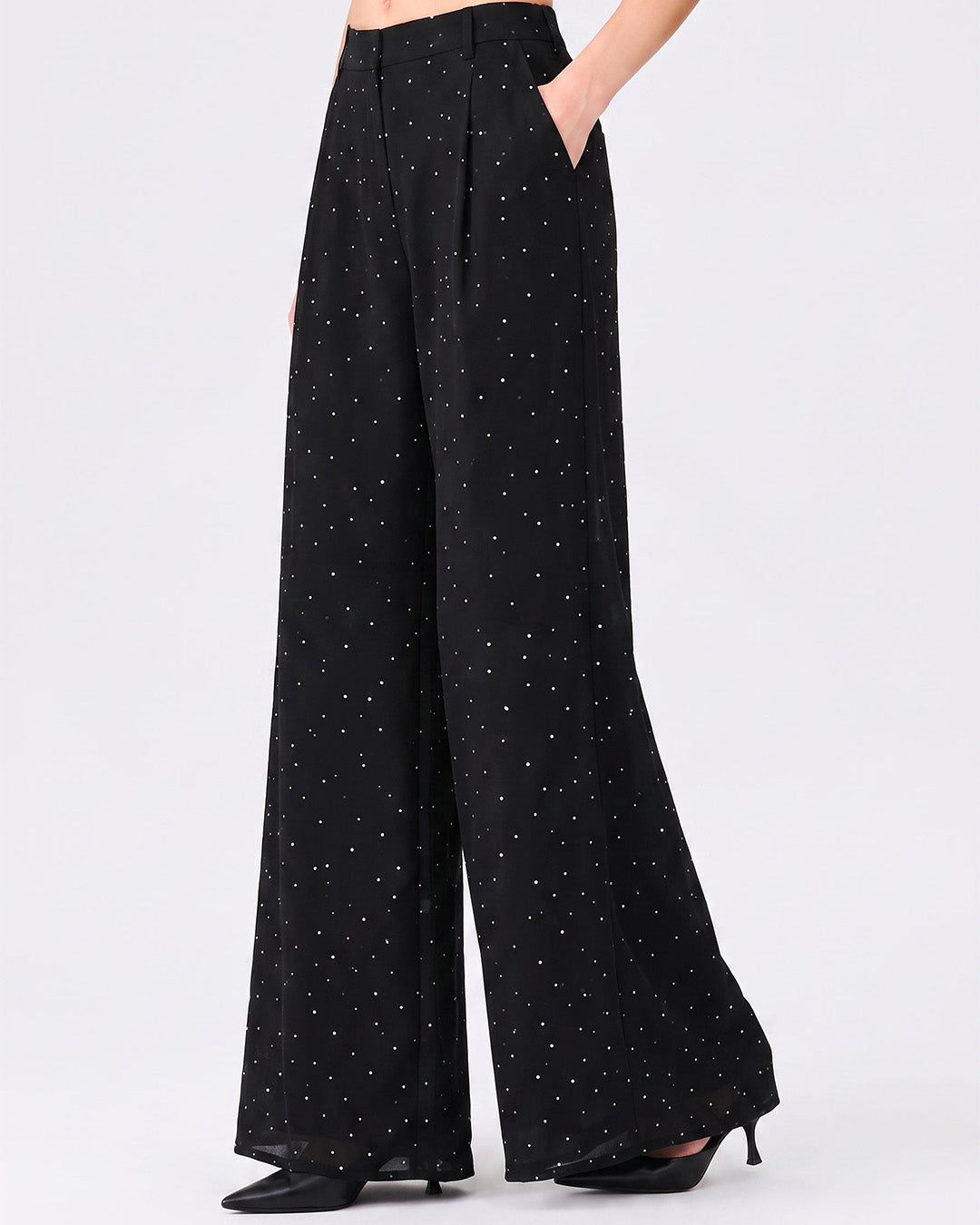 Mysha Polka Dot Trouser – Black
