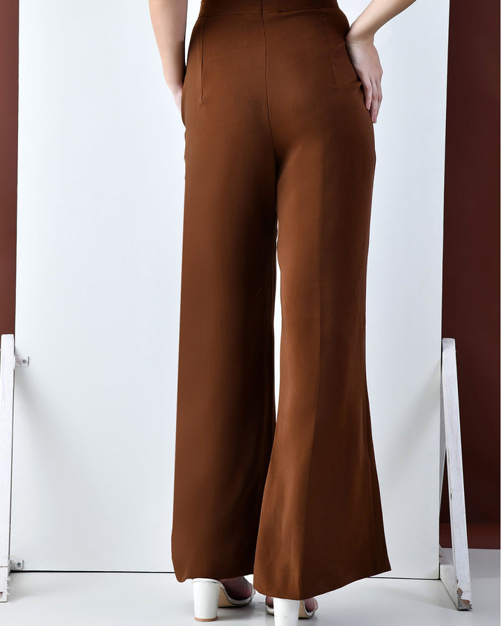 Opal Italian Crepe Trousers (Brown)