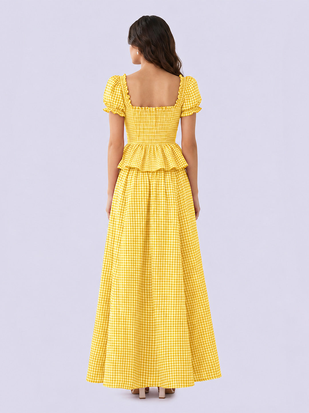 LUNABELLE Gingham Co-ord Set – Yellow