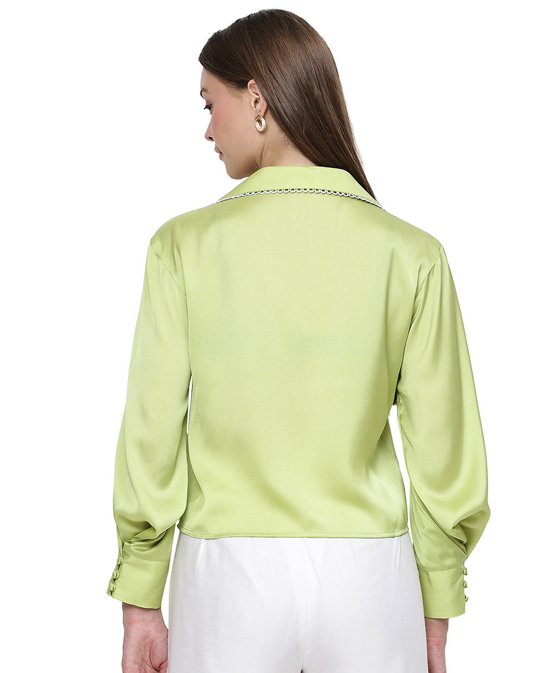 RIRI, Satin Shirt Only (Lime Green)