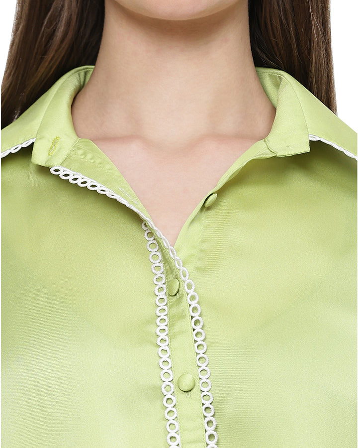 RIRI, Satin Shirt Only (Lime Green)