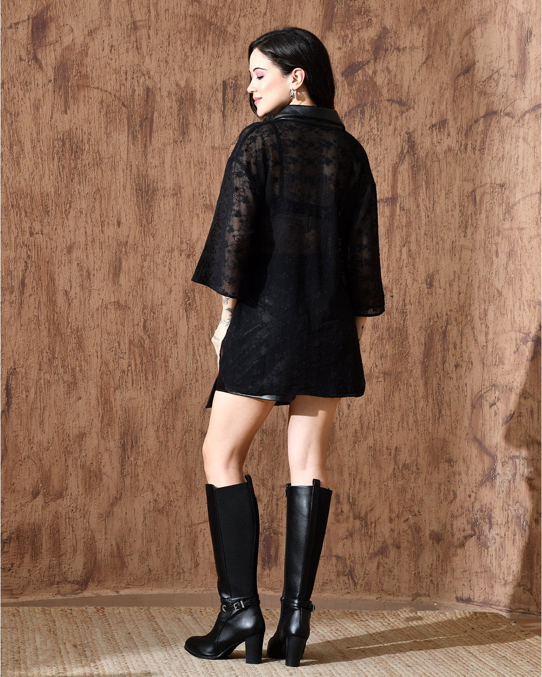 Panther Leather Skort Only (Black)