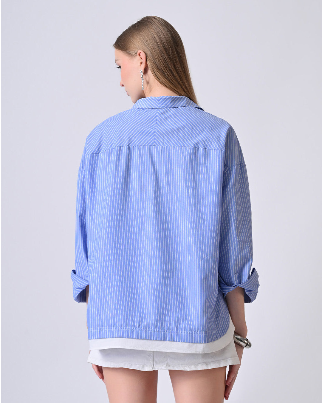 TAYLOR OVERSIZED STRIPED SHIRT (Blue)