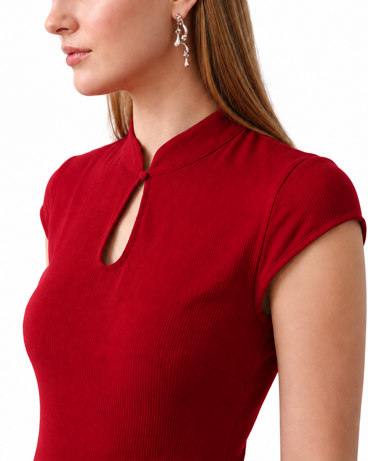 KATHERINE Red Asymmetrical Co-ord Set