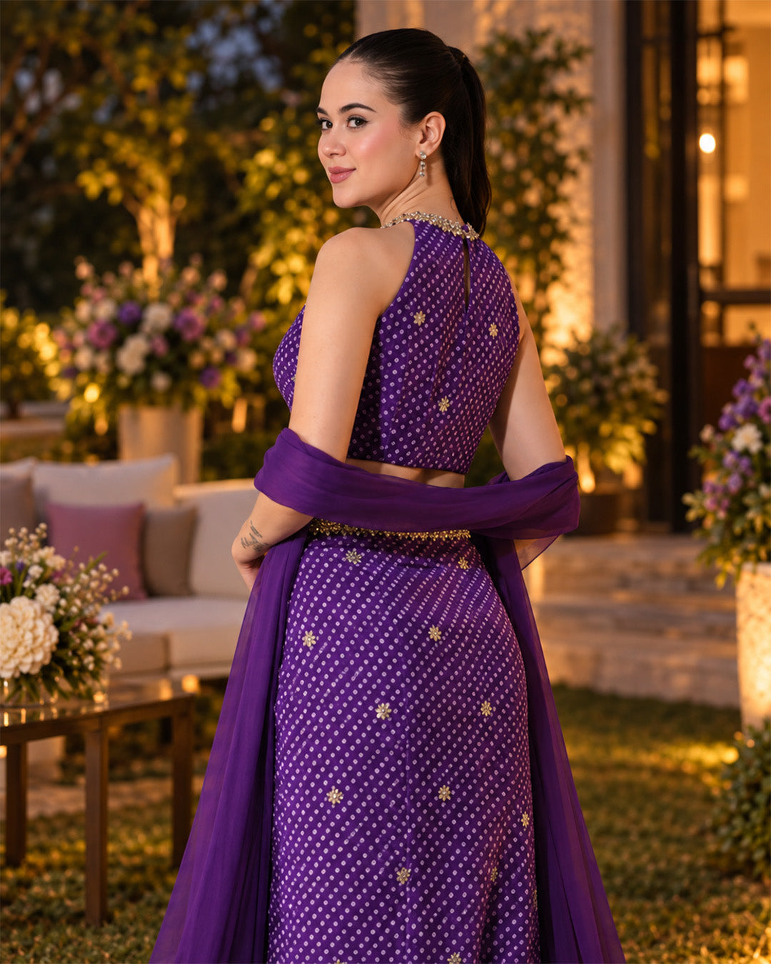 Valeriya Ultra Violet Crepe Lehenga Set