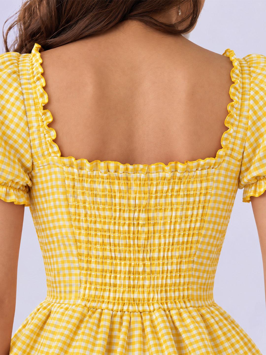 LUNABELLE Gingham Co-ord Set – Yellow
