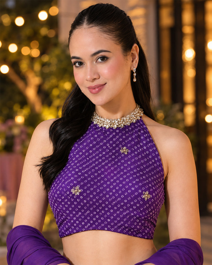 Valeriya Ultra Violet Crepe Lehenga Set