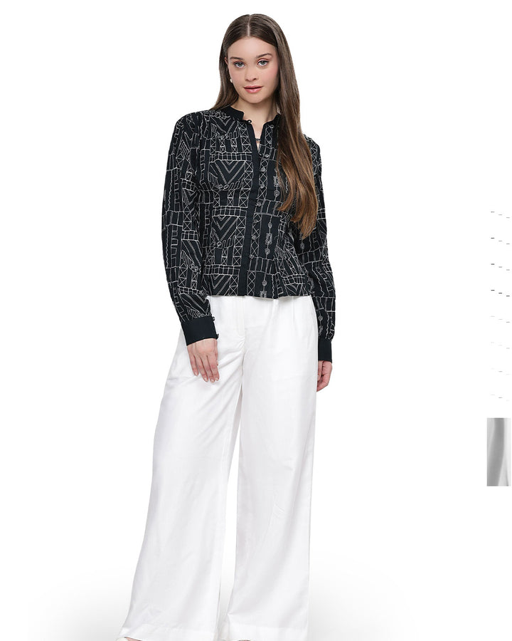 Ragel, Cotton Western Wear Shirt Only (Black)
