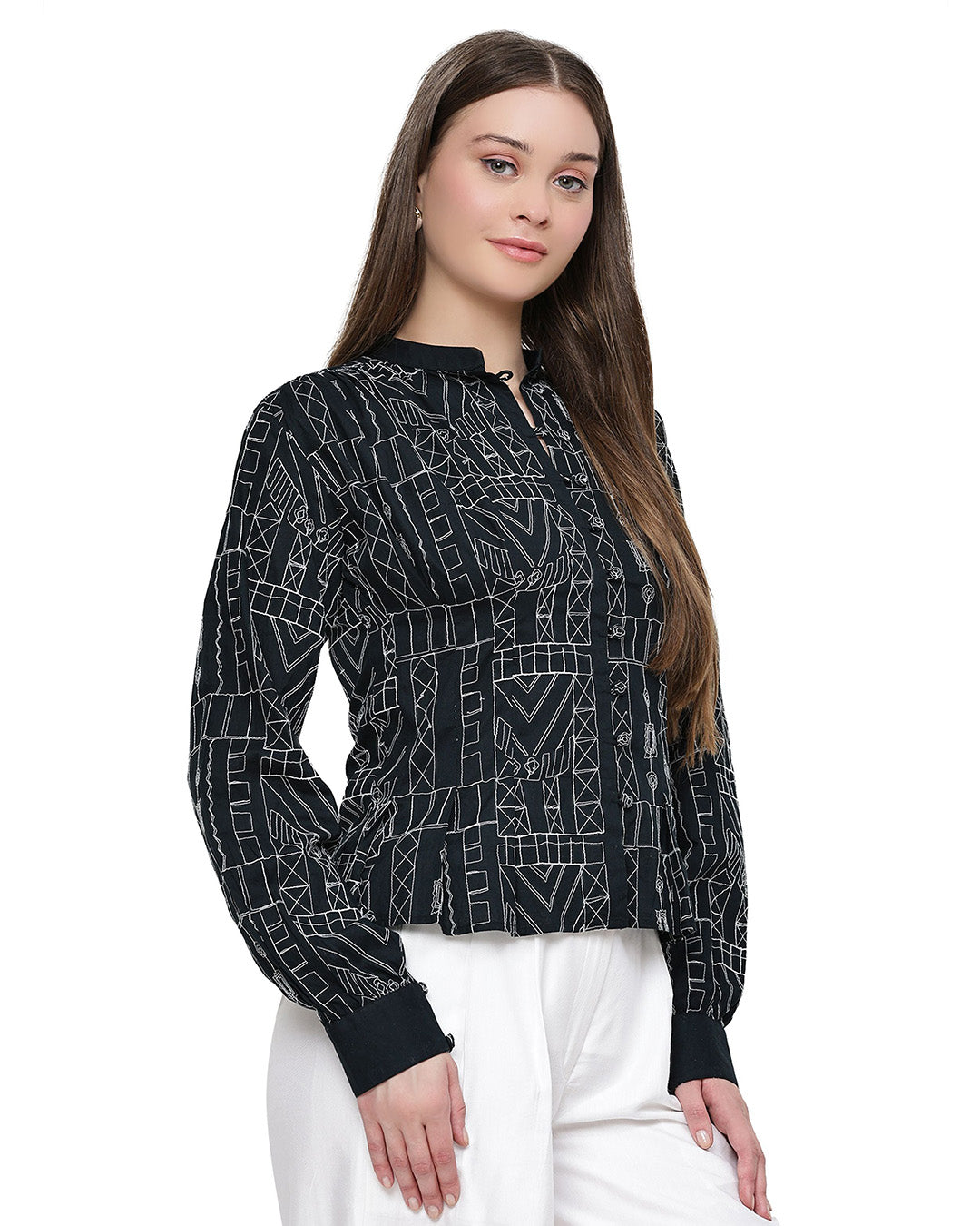 Ragel, Cotton Western Wear Shirt Only (Black)