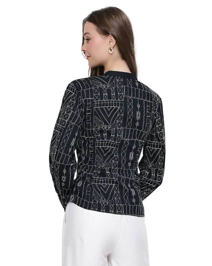 Ragel, Cotton Western Wear Shirt Only (Black)