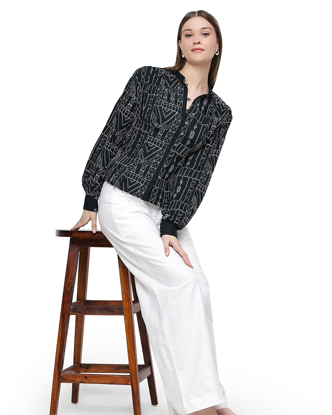 Ragel, Cotton Western Wear Shirt Only (Black)