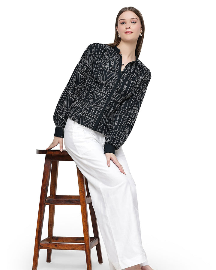 Ragel, Cotton Western Wear Shirt Only (Black)