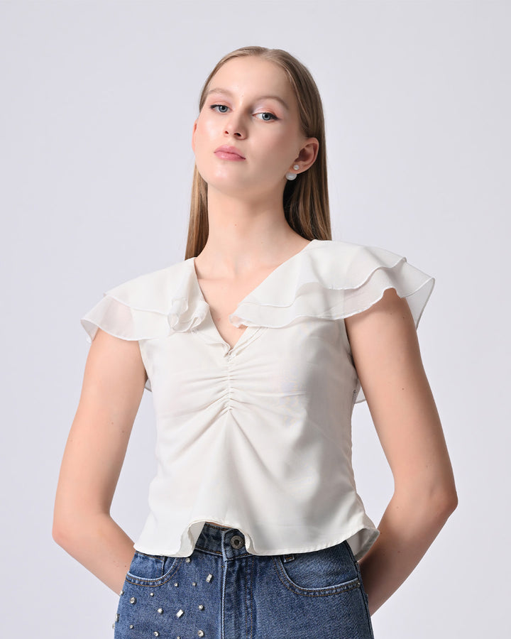 FLAKE RUFFLE TOP