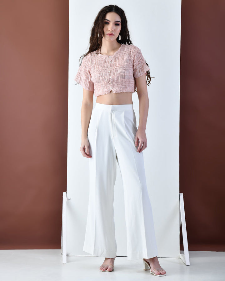 Harper Italian Crepe Trousers ( Ivory )