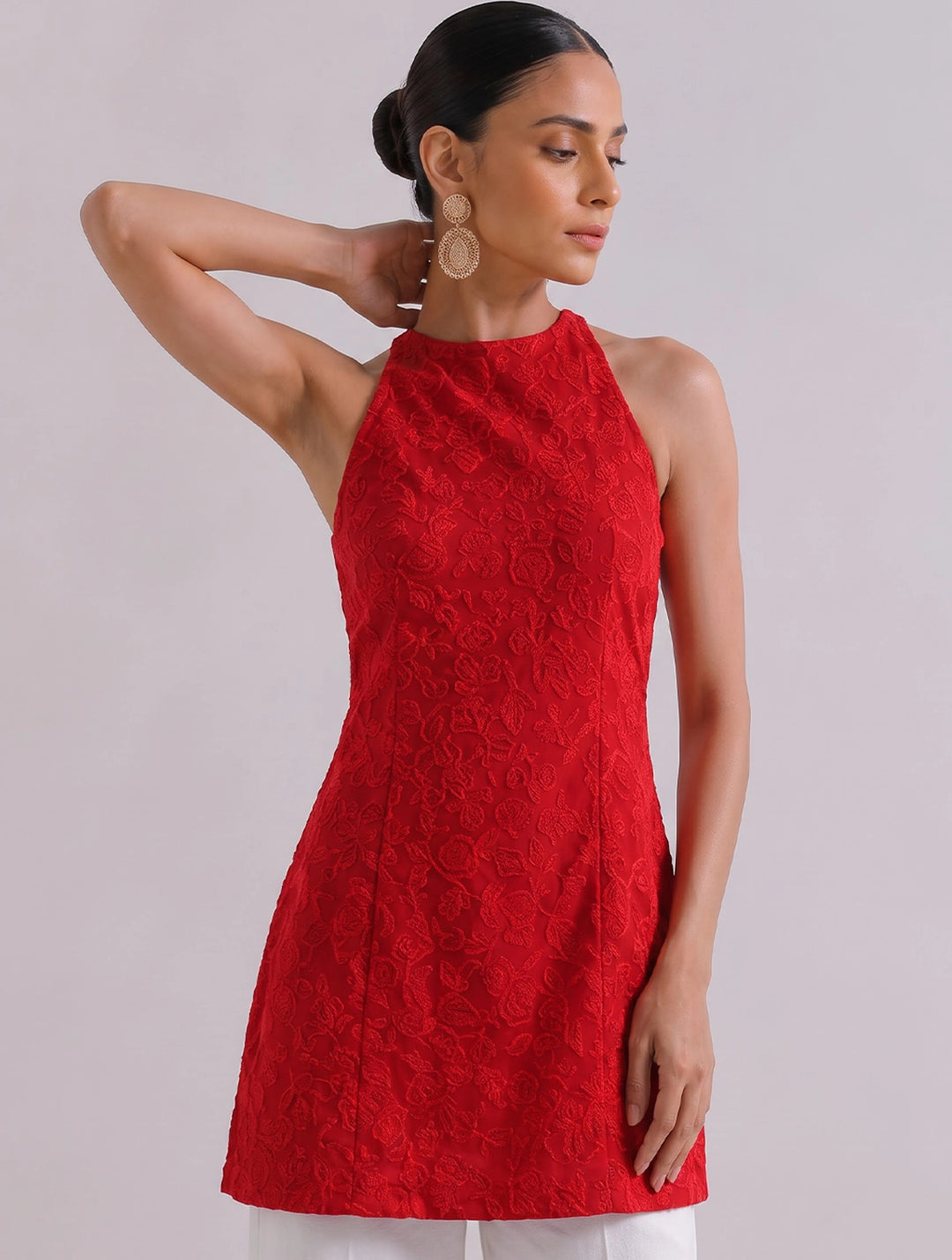 Anahi Red Chikankari Kurti