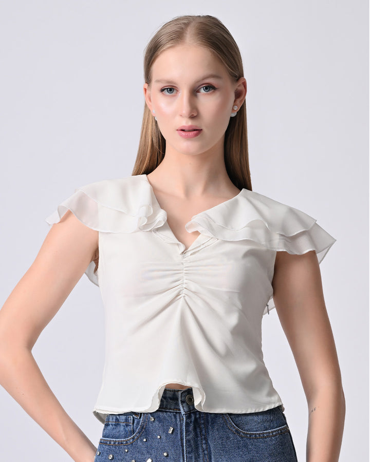 FLAKE RUFFLE TOP