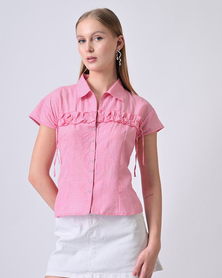 RIVER GINGHAM CHECK SHIRT (Pink)