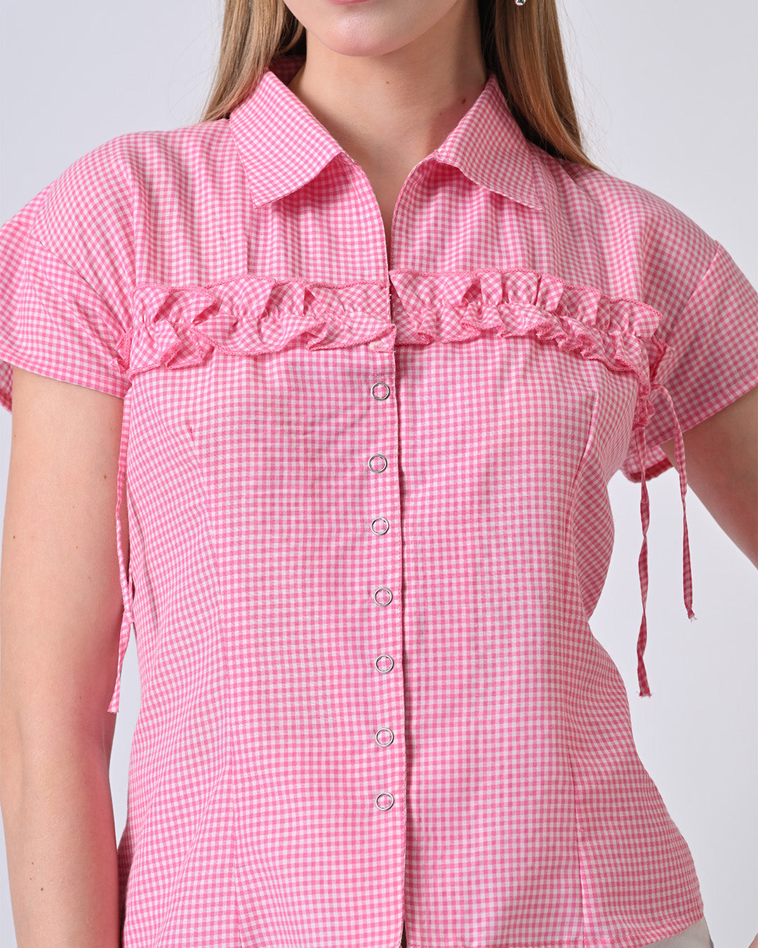 RIVER GINGHAM CHECK SHIRT (Pink)