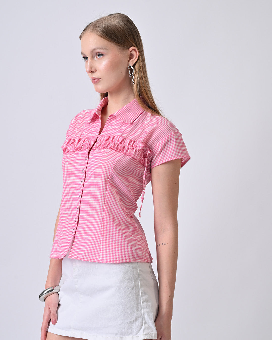 RIVER GINGHAM CHECK SHIRT (Pink)