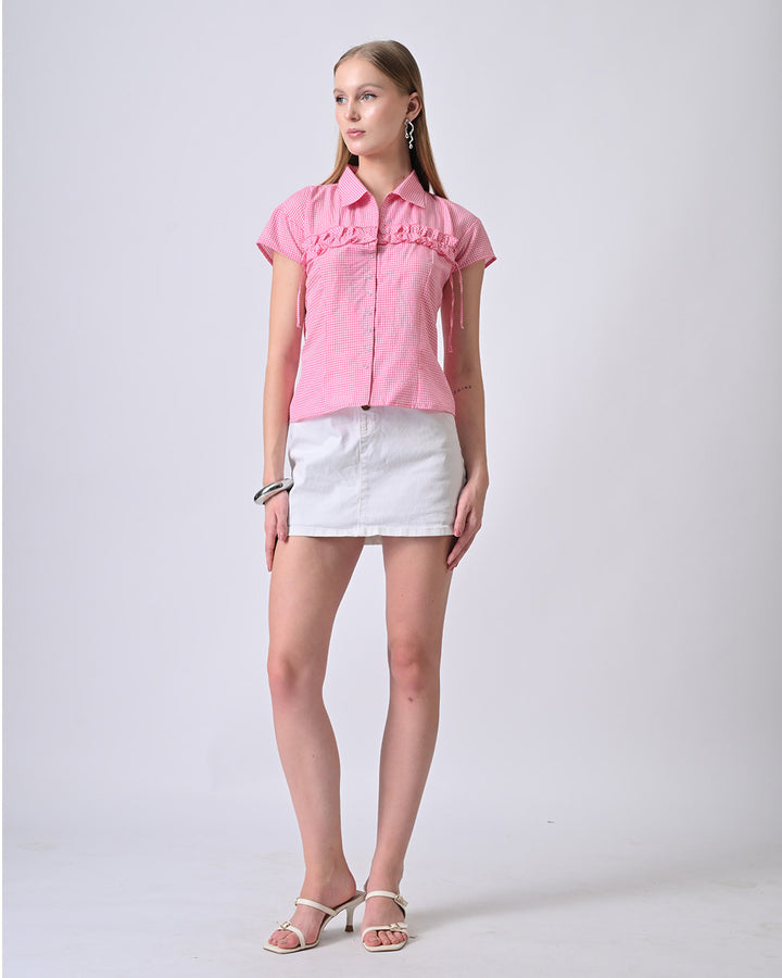 RIVER GINGHAM CHECK SHIRT (Pink)