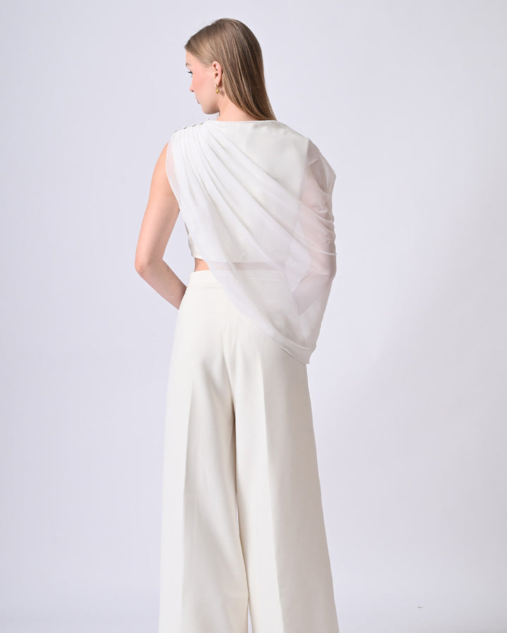 AMALYA DRAPED TOP (IVORY)