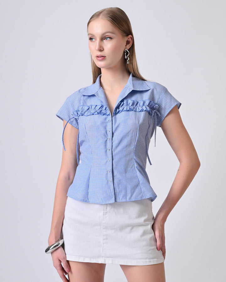 RIVER GINGHAM CHECK SHIRT (Blue)