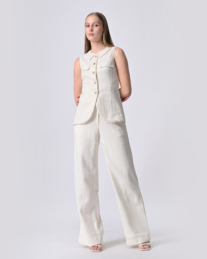 SHAY JACQUARD CO-ORD SET (Off White)