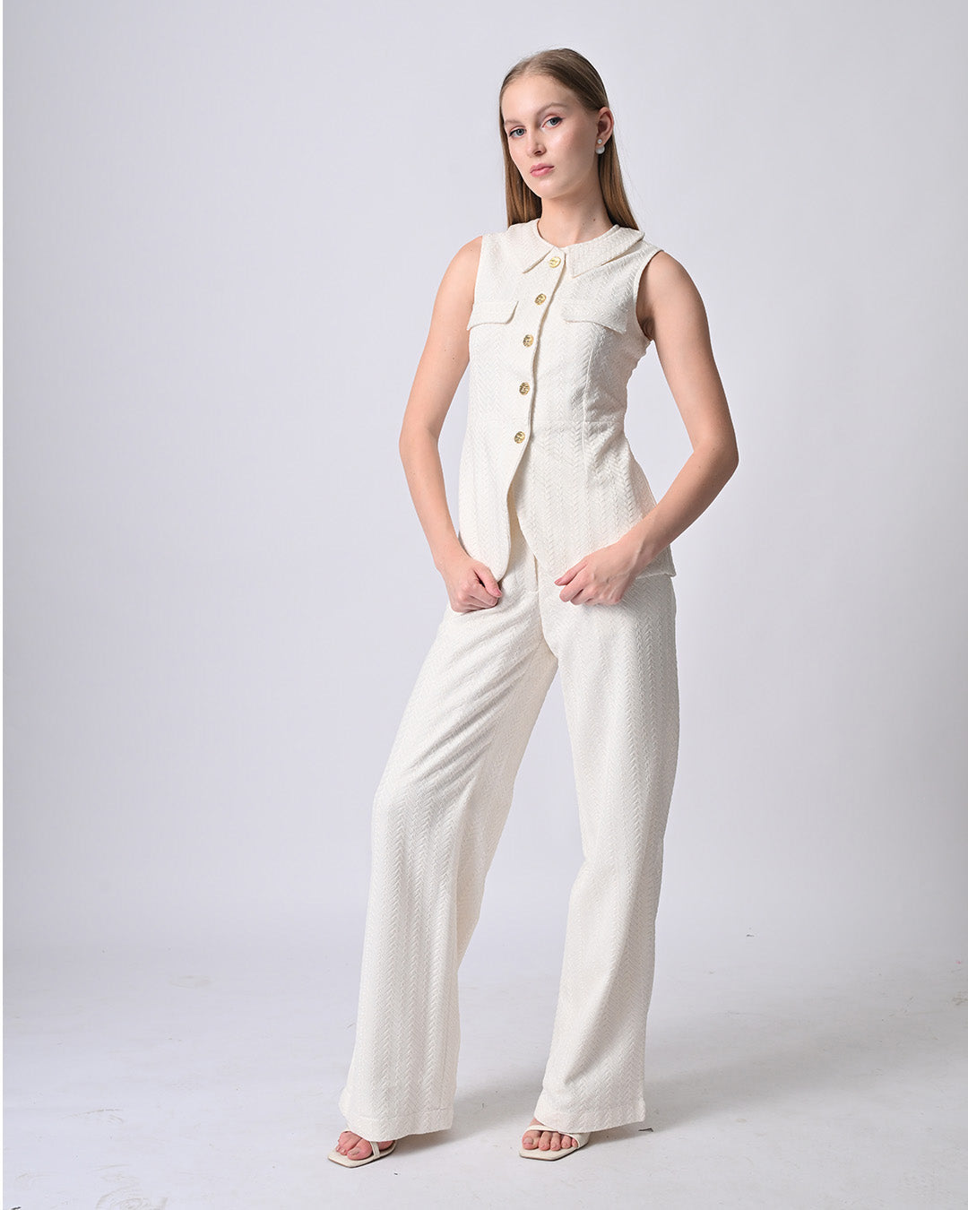 SHAY JACQUARD CO-ORD SET (Off White)