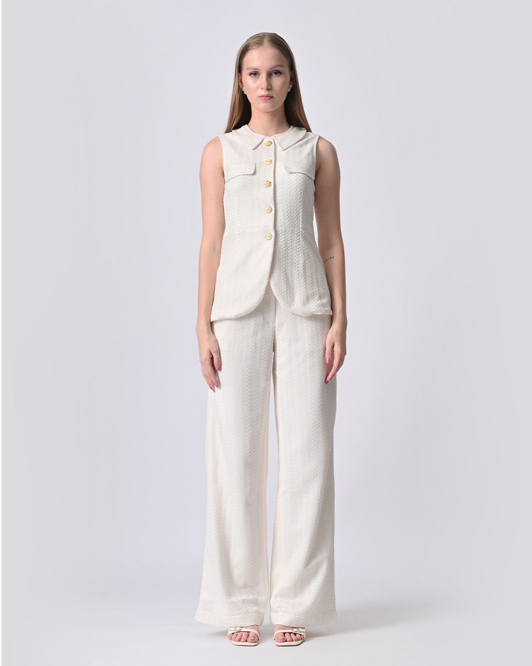 SHAY JACQUARD CO-ORD SET (Off White)