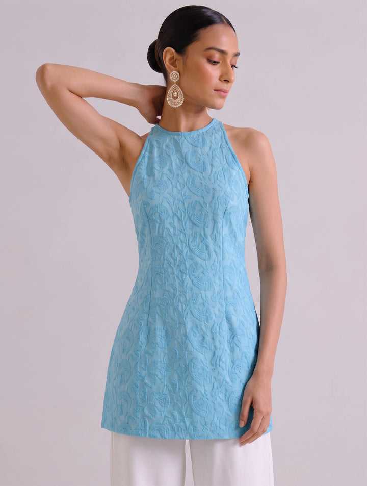 Anahi Blue Chikankari Kurti