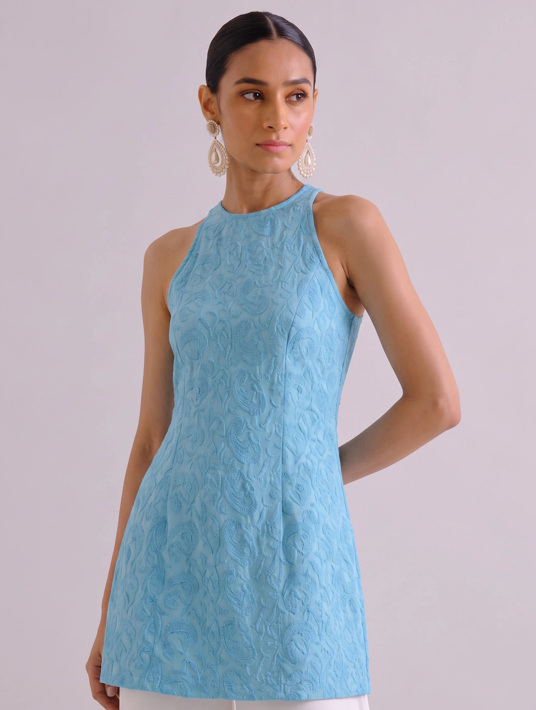Anahi Blue Chikankari Kurti