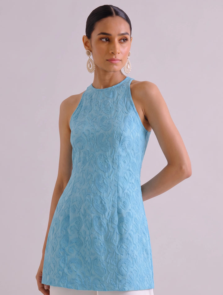 Anahi Blue Chikankari Kurti