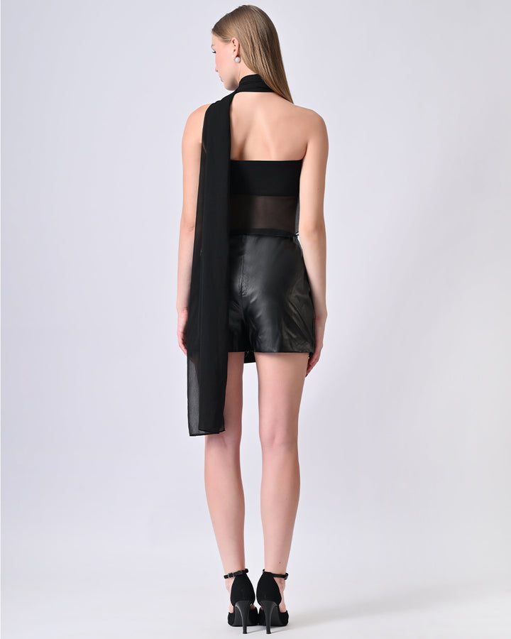 ZARAH Off-Shoulder Drape Top (Black)