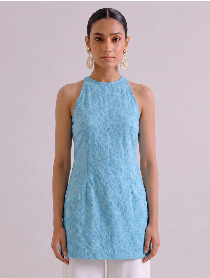 Anahi Blue Chikankari Kurti