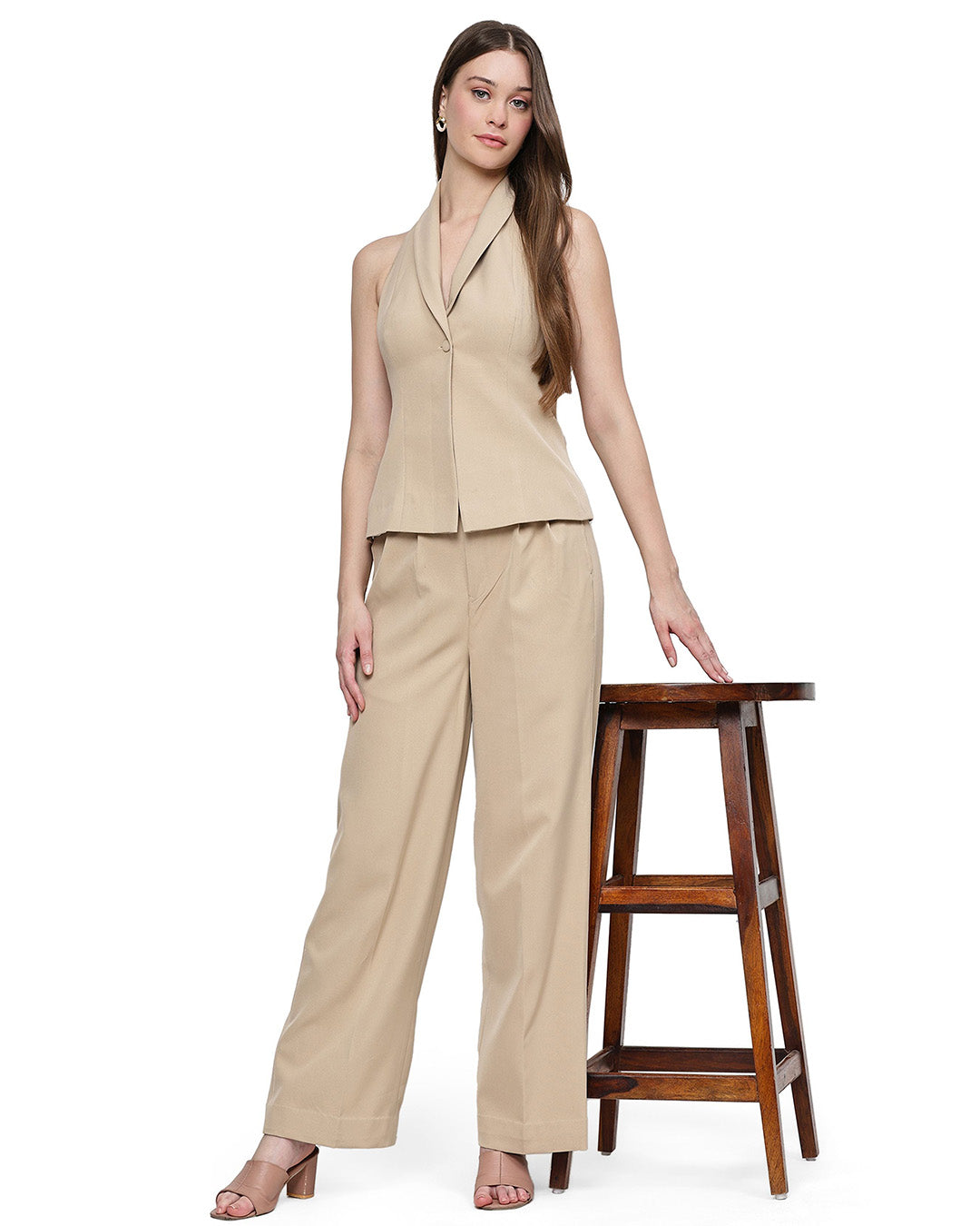 Camelie, Crepe Co-Ord Set (Caramel)