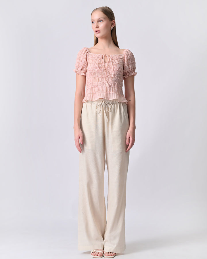 Fifi Smocked Georgette Top (Pink)