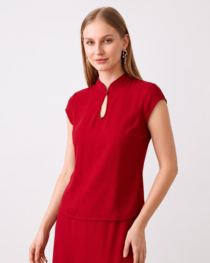 KATHERINE Red Asymmetrical Co-ord Set