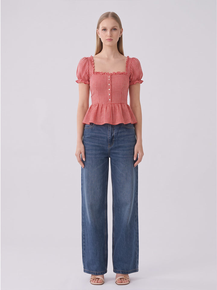 LUNABELLE gingham Top