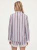 Lacy Bloom Powder Blue Striped Cotton Shorts Co-Ord