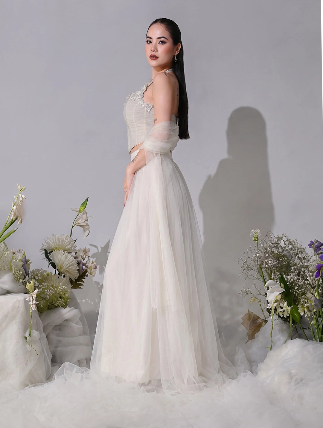 Selene Ivory Mesh Lehenga Set