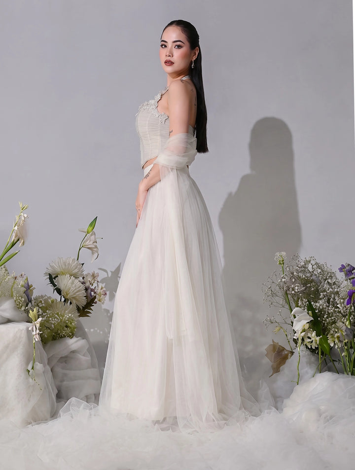 Selene Ivory Mesh Lehenga Set