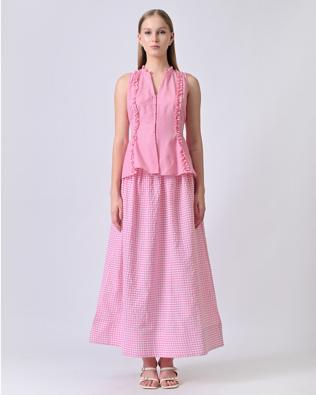 CHERIE GINGHAM CO-ORD SET (Pink)
