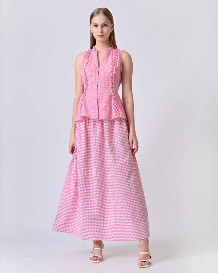 CHERIE GINGHAM CO-ORD SET (Pink)