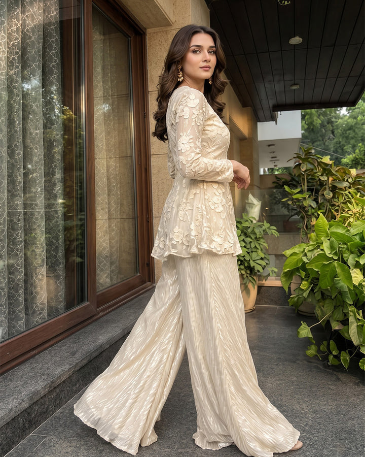 Suri, Sharara Indo western set (Champagne)